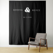 Stilvolle Retro-Schwarz-Weiß-Hochzeit Wandteppich (Beispiel)