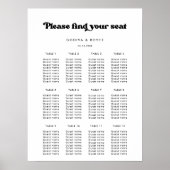 Stilvolle Retro-Schwarz-Weiß-Hochzeitskarte Poster (Vorne)