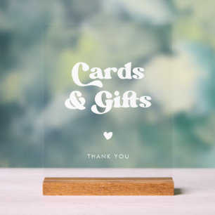 Stilvolle Retro schwarz & weiß Karten & Geschenke Acrylschild