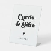 Stilvolle Retro schwarz & weiß Karten & Geschenke  Sockelschild (Vorderseite)