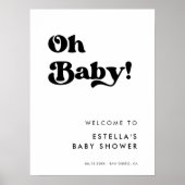Stilvolle Retro schwarz & weiß Oh Baby Poster (Vorne)