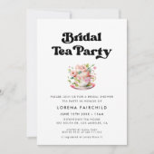 Stilvolle Retro schwarz-weiß schwarz Bridal Tea Einladung (Vorderseite)