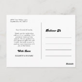 Stilvolle Retro Schwarz-weiß Wedding Danke Foto Postkarte (Rückseite)