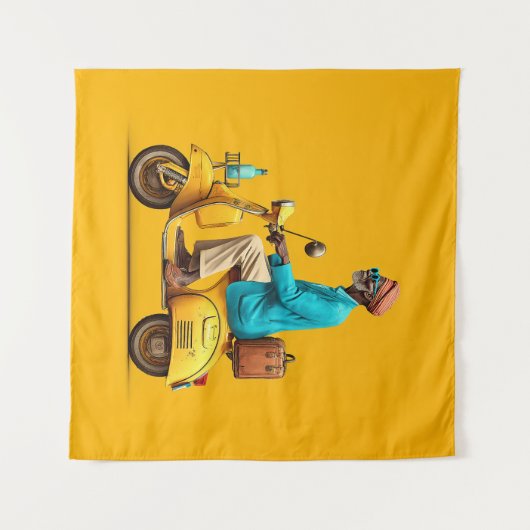 Stilvolle Retro Scooter-Fahrt Wandteppich (Vorderseite (Horizontal))