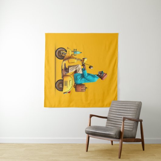 Stilvolle Retro Scooter-Fahrt Wandteppich (Beispiel (Horizontal))