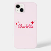 Stilvolle Retro-Script Monogram rosa Case-Mate iPhone Hülle (Rückseite)