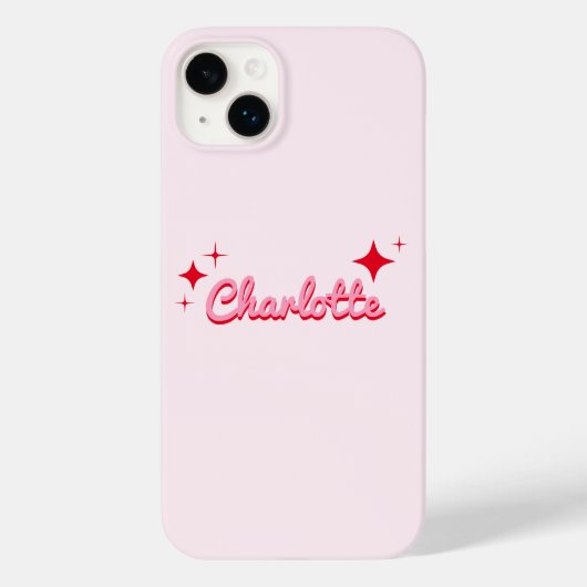 Stilvolle Retro-Script Monogram rosa Case-Mate iPhone Hülle (Rückseite)