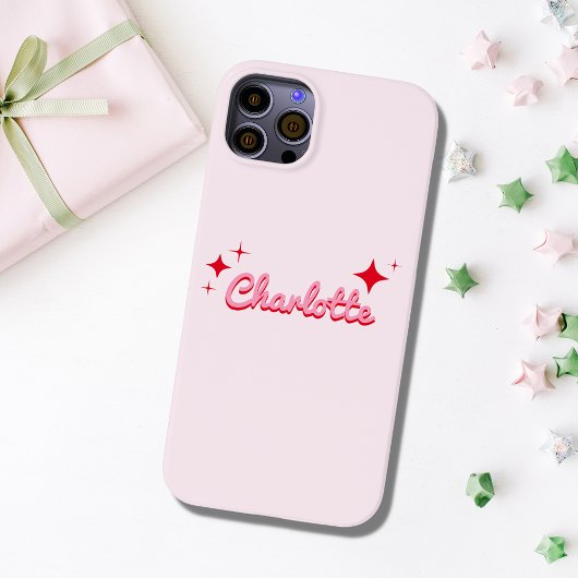 Stilvolle Retro-Script Monogram rosa Case-Mate iPhone Hülle