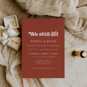 Stilvolle Retro-Terracotta Wir machen noch heute d Einladung