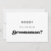 Stilvolle Retro-Trauzeuge-Angebotskarte Einladung (Vorderseite)