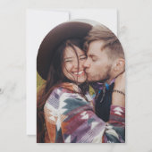 Stilvolle Retro Typografy Monogram Foto Wedding Einladung (Rückseite)