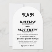 Stilvolle Retro Typografy Monogram Foto Wedding Einladung (Vorderseite)