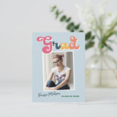 Stilvolle Retro Vintag 1 Foto Grad Ankündigung Postkarte (Stehend Vorderseite)