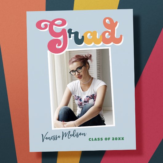 Stilvolle Retro Vintag 1 Foto Grad Ankündigung Postkarte