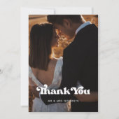 Stilvolle Retro Wedding danke Ihnen Fotokarte Ankündigung (Vorderseite)