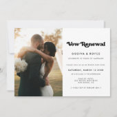 Stilvolle Retro Wir machen noch Vow Erneuerung Fot Einladung (Vorderseite)