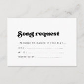 Stilvolle Retroanfrage für schwarz-weiß Song Begleitkarte (Vorderseite)