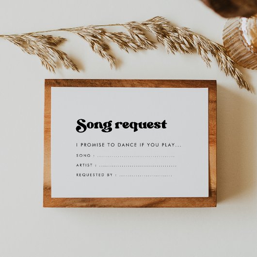 Stilvolle Retroanfrage für schwarz-weiß Song Begleitkarte