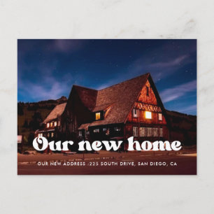 Stilvolle Retroankündigung in Schwarz/Weiß Postkarte