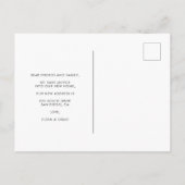 Stilvolle Retroankündigung in Schwarz/Weiß Postkarte (Rückseite)