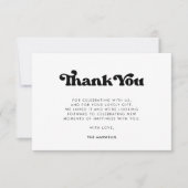 Stilvolle Retrodusche schwarz & weiß Baby Dankeskarte (Vorderseite)