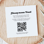 Stilvolle Retrofonds schwarz-weiß Honeymoon QR-Cod Begleitkarte<br><div class="desc">Ein Retro-Chic-Thema: adoptier dieses etwas Vintage und stilvolle typografische Design für dein Hochzeitsgeschenk mit einem klassischen Schwarz-Weiß-Thema. Anpassbarer Text,  Farben und Hintergrund. Ersetzen Sie das Bild durch Ihren eigenen QR-Code,  um Ihren Gästen den Zugang zu Ihrer digitalen Wunscheinrichtung zu ermöglichen.</div>