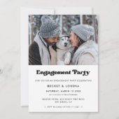 Stilvolle Retroparty mit Schwarzweiß-Engagement Einladung (Vorderseite)