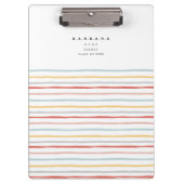 Stilvolle Retusche in schulische farbenfrohe Strei Klemmbrett (Vorderseite)