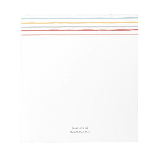 Stilvolle Retusche in schulische farbenfrohe Strei Notizblock (Vorderseite)