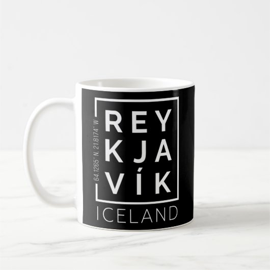 Stilvolle Reykjavik Island City Coordinates Kaffeetasse (Links)