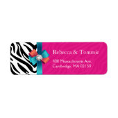 Stilvolle Ribbon Bow Hot Pink Zebra Print (Vorne)