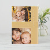 Stilvolle Ribbons Weihnachten Golden Yellow Two Fo (Stehend Vorderseite)