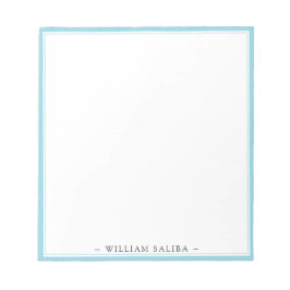 Stilvolle Robin Egg Blue Border Name Notepad Gesch Notizblock