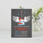 Stilvolle Rock and Roll Rock a Bye Baby Dusche Einladung (Stehend Vorderseite)