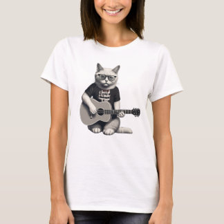 Stilvolle Rocking Cat T-Shirt