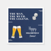 Stilvolle rollende Würfel Pints 99. Geburtstag Serviette (Vorderseite)