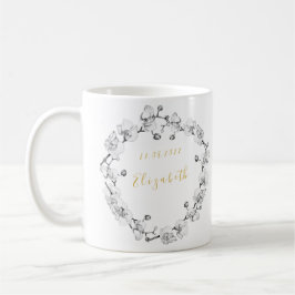 Stilvolle romantische Hochzeitskranz Kaffeetasse