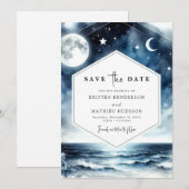 Stilvolle romantische Moonlit-Hochzeit Save The Date (Vorne/Hinten)