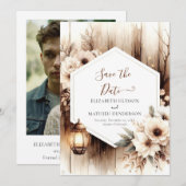 Stilvolle romantische Rustikale Hochzeit Save The Date (Vorne/Hinten)