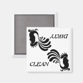 Stilvolle Rooster "Clean/Dirty" Dish Washer Magnet (Vorderseite/Rückseite)