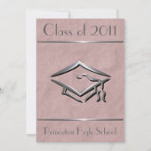 Stilvolle, rosa anpassbare Einladungen zur Graduie (Vorderseite)