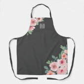 Stilvolle rosa Aquarellfarben-Monogramm Schürze (Vorderseite)