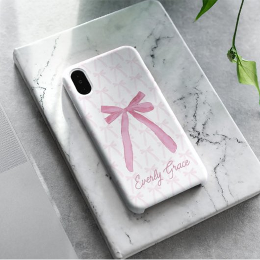 Stilvolle rosa Ästhetische Schleifen personalisier Case-Mate iPhone Hülle