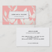 Stilvolle Rosa Blätter Muster Schönheitssalon Well Visitenkarte (Vorne/Hinten)