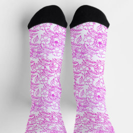 Stilvolle rosa Blume Aquarell Farbenfroh Socken