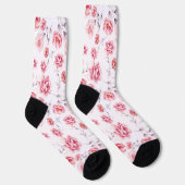 Stilvolle rosa Blume Chic Pattern farbenfroh Socken (Rechts)