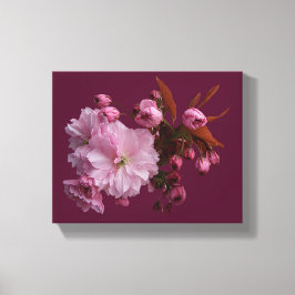 Stilvolle Rosa Blütenkirsche Blüte Blütenkunst Leinwanddruck