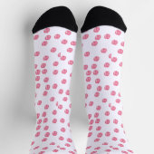 Stilvolle rosa BOtanische Blume Socken (Oben)