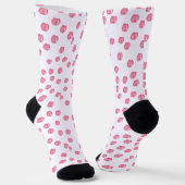 Stilvolle rosa BOtanische Blume Socken (Gewinkelt)