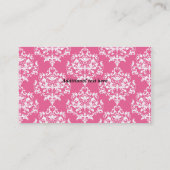 Stilvolle rosa Damast-Bäckerei-Visitenkarte Visitenkarte (Rückseite)